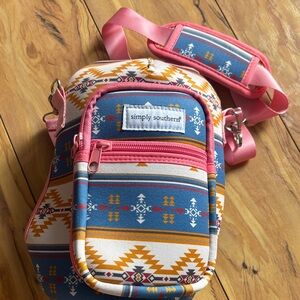 Simply Southern Blue, Pink & Yellow Southwestern Water Bottle Carrier.